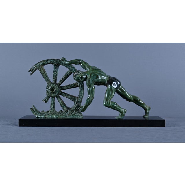 Art Deco Allegory of Strength, 1940, Bronze For Sale - Image 3 of 16