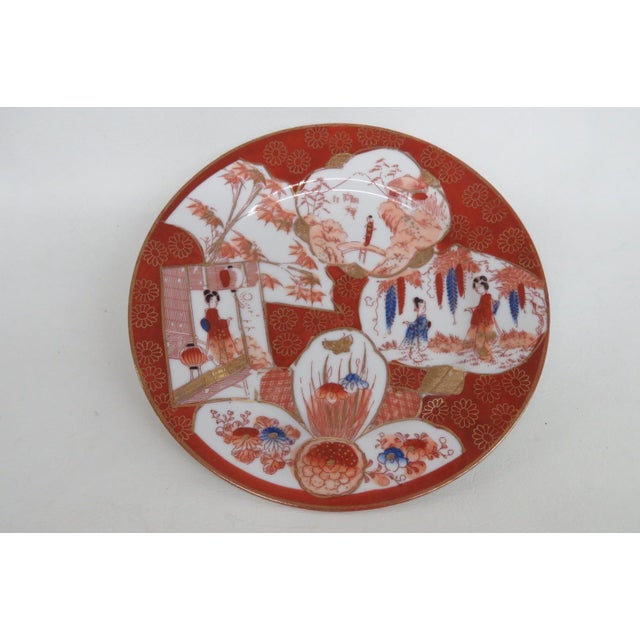 Hand Painted Porcelain Plates Set of 3 Made in Japan Geisha Floral Motif 4945b For Sale - Image 11 of 11
