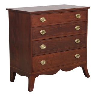 Bench Made Hand Crafted Federal Inlaid Mahogany Chest For Sale