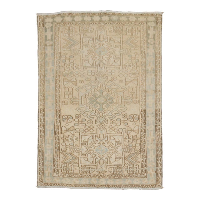 Neutral Color Heriz Karadja Small Rug , 3'2'' X 4'6'' For Sale
