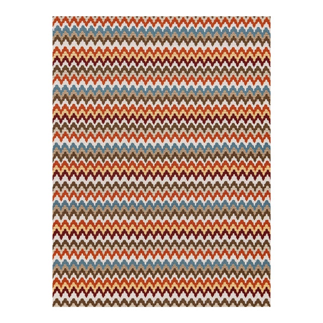 Sample - The House of Scalamandré Rainbow Mountain Crewel Fabric, Autumn For Sale