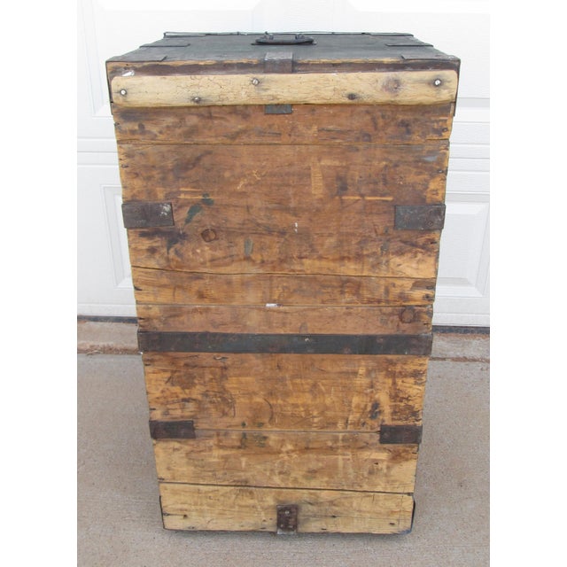 Antique Green Maritime Seaman’s Chest Ship Chest For Sale - Image 12 of 18
