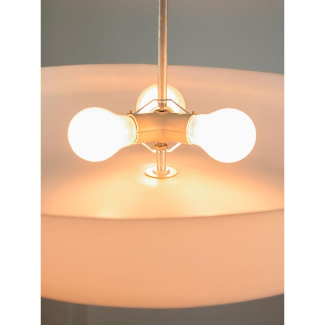 Space Age Italian Acrylic Glass and Brass Pendant Light, 1970s For Sale - Image 6 of 18