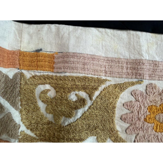 Decorative Tashkent Suzani Tablecloth 4'11'' X 5' For Sale - Image 15 of 17