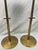 Impressive 19 inch tall brass altar candlesticks from the mid-century era with enameled crosses attached at mid shaft....