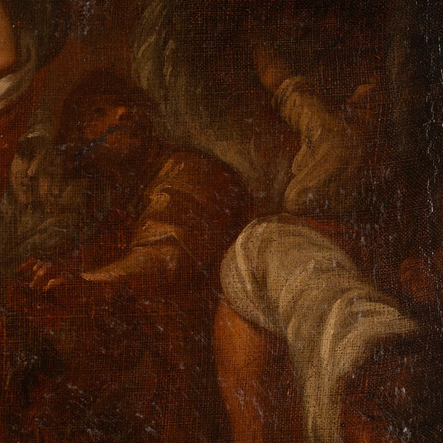 Red Early 18th Century Oil on Canvas Laid on Board Painting, Italian School For Sale - Image 8 of 11