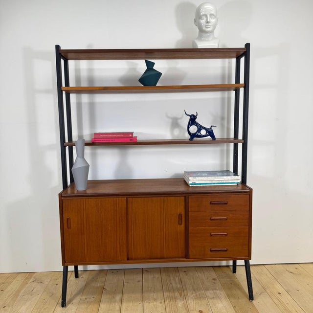 Vintage Danish Teak Bookcase, 1960 For Sale - Image 8 of 12