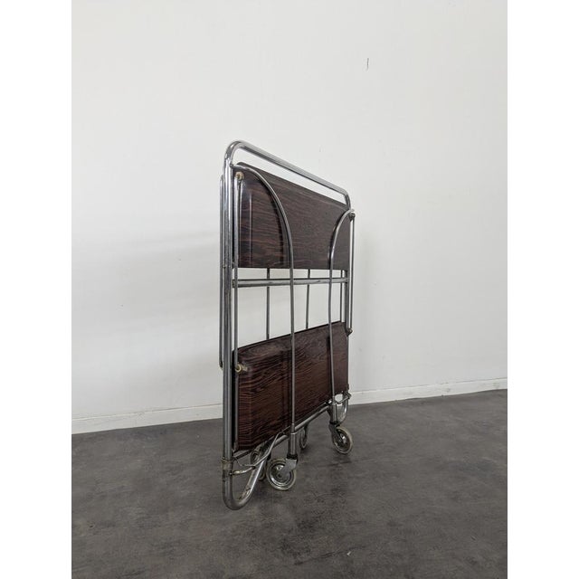 Foldable Rolling Serving Cart For Sale - Image 5 of 6