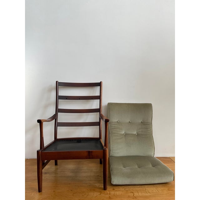 Green Vintage Danish 'Casa' High Ladder Back Arm Chair Attributed to Farstrup For Sale - Image 8 of 17