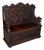 Antique Baronial Settle, Scottish, Carved Oak, Reception Hall Bench, Victorian For Sale