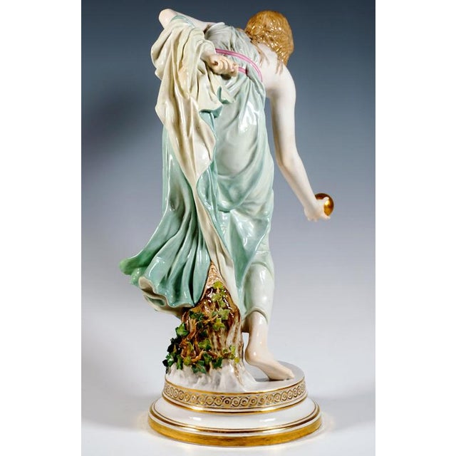 Art Nouveau Young Lady Ball Player Figure by Walter Schott for Meissen, 190 For Sale - Image 5 of 10