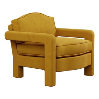 Turmeric Velvet Elio Lounge Chair by Ceraudo For Sale