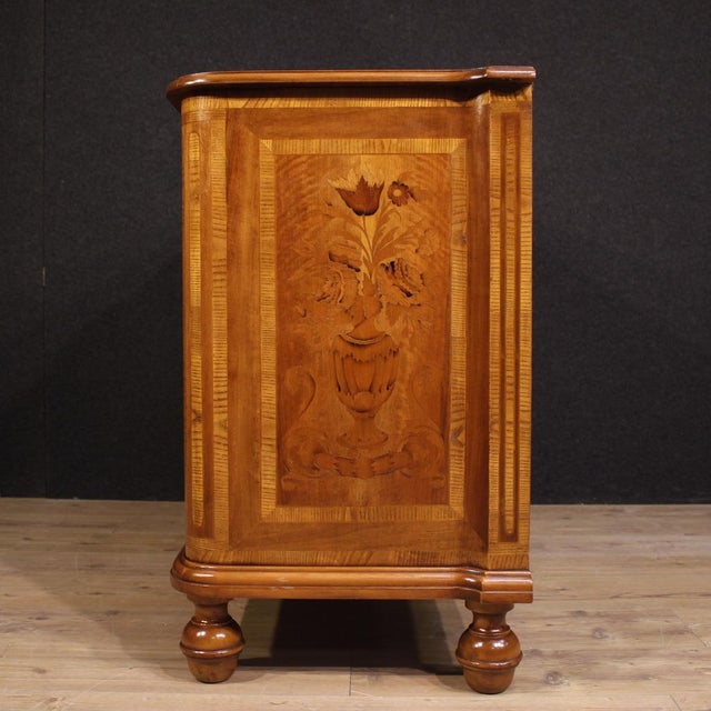 Brown Italian Inlaid Chest of Drawers, 1970s For Sale - Image 8 of 13