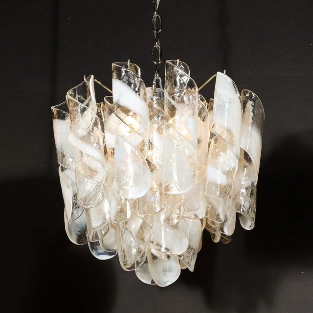 Mid-Century Modernist Hand-Blown Murano Glass Torciglioni Chandelier by Mazzega For Sale - Image 11 of 12