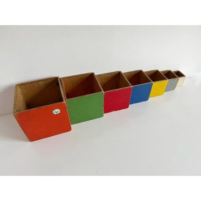 Stacking Cubes by Ko Verzuu for Ado, 1930s, Set of 7 For Sale - Image 9 of 11