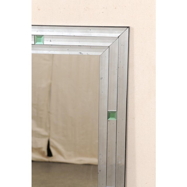 Artisan Mirror w/Green Églomisé Accents For Sale In Atlanta - Image 6 of 9