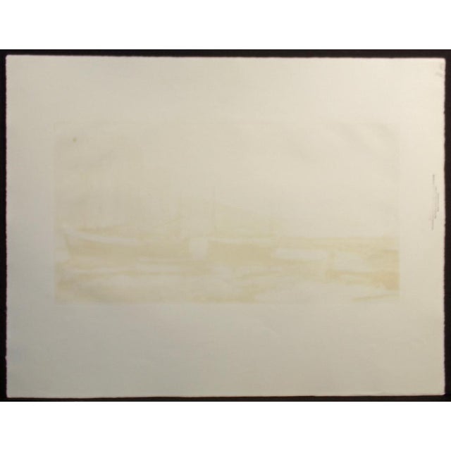 Roger Hebbelinck "Cote Normandie" Hand Signed Vintage Aquatint Etching For Sale - Image 4 of 8