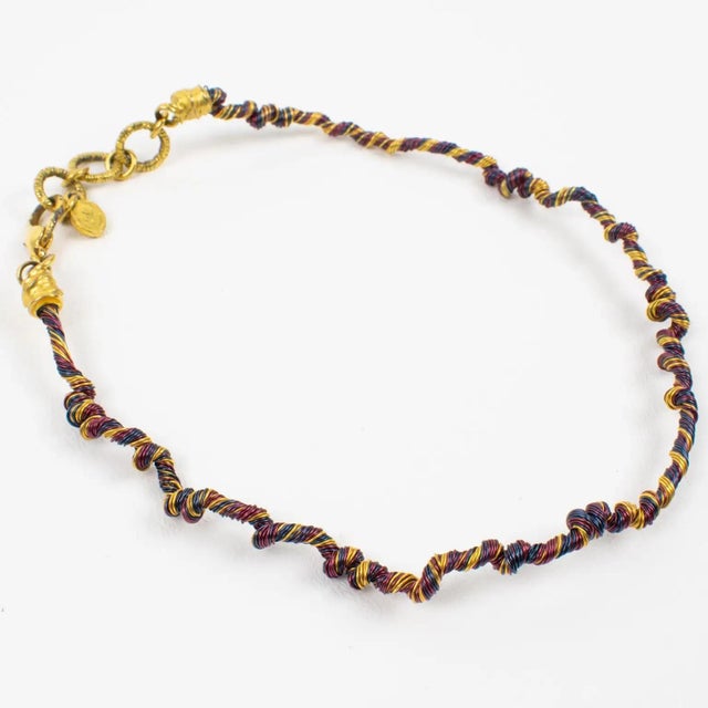 2000 - 2009 Christian Lacroix Paris Multicolor Wired Rigid Choker Necklace For Sale - Image 5 of 10