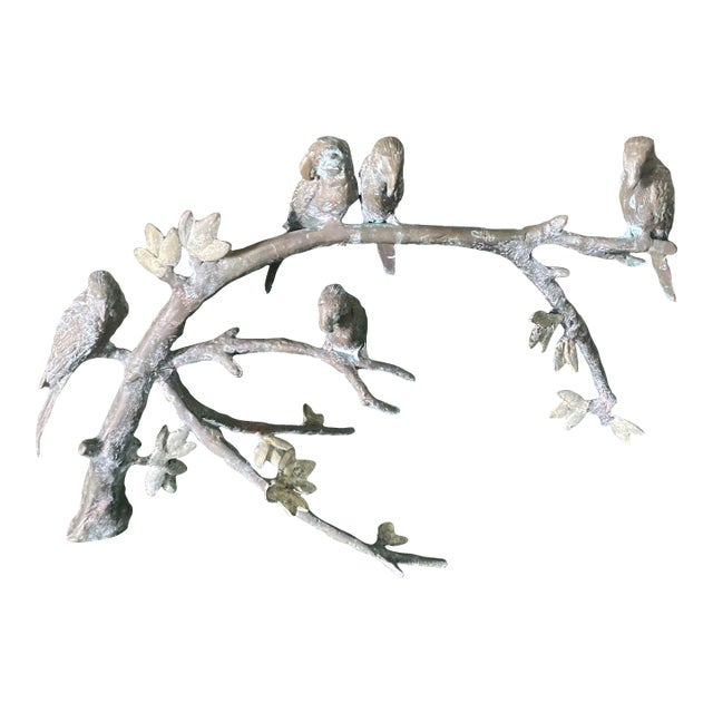 1960s Giacometti Style Bronze Birds on a Branch For Sale