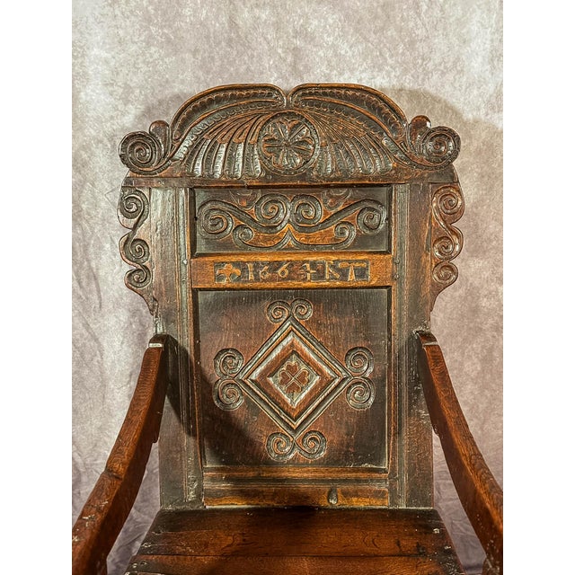 17th Century 17th Century Charles II Oak Wainscot Chair For Sale - Image 5 of 6