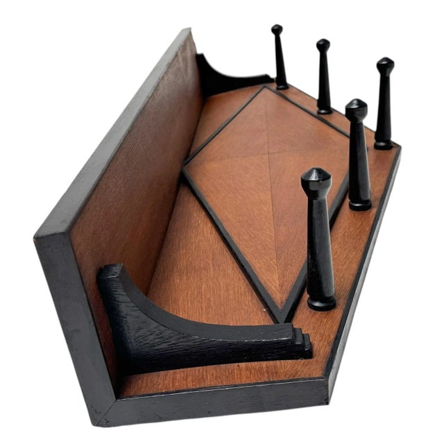 Art Deco Amsterdam School Wall Coat Rack, 1920s For Sale - Image 10 of 11