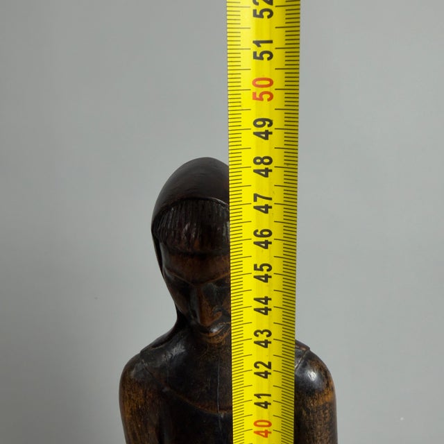 Vintage African Carved Wood Madonna Statue, 20th Century For Sale - Image 10 of 11