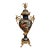 French Porcelain Vase – Blue Romantic Couple With Gold Leaf & Bronze Details For Sale