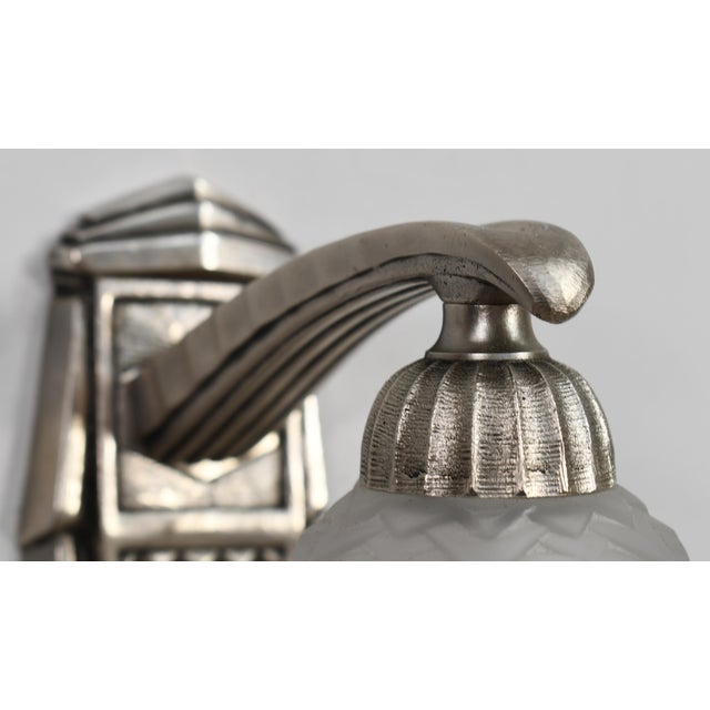 A Pair of French Art Deco Wall Sconces by P. Maynadier 1930 France - 3 Pairs Available For Sale - Image 10 of 12