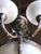 Late 20th Century Neo-Classical Cast Bronze Chandelier With Frosted Crystal Hand-Cut Globes For Sale In Fayetteville, AR - Image 6 of 13