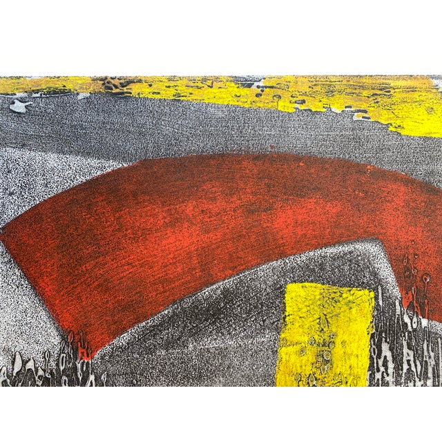 Mid-Century Modern Mid-Century Abstract Etching With Aquatint For Sale - Image 3 of 5
