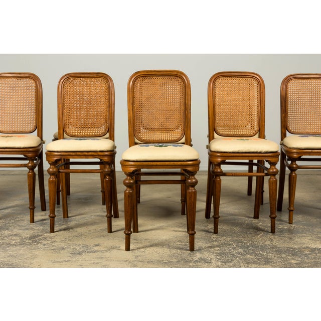 Traditional Set of 10 Late 19th Century Austrian Thonet Bentwood Cane Dining Chairs For Sale - Image 3 of 18