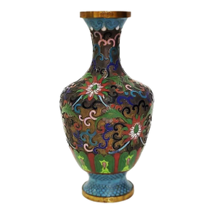 Vintage Cloisonne' Vase Raised Field - Marked Made in China