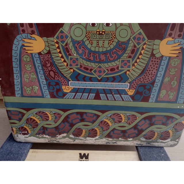 1990s Robert Lentz — Goddess of Teotihuacan, Original Monumental Painted Stucco Sculpture, 1990s For Sale - Image 5 of 11