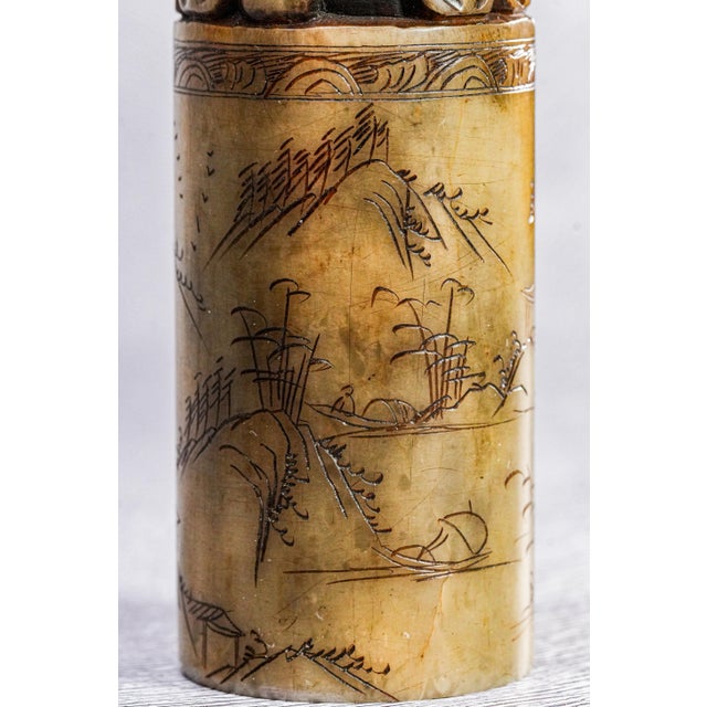 Finely Carved Soapstone Vintage Chinese Buddha Chop Wax Seal Stamp Auspicious Asian For Sale - Image 12 of 15