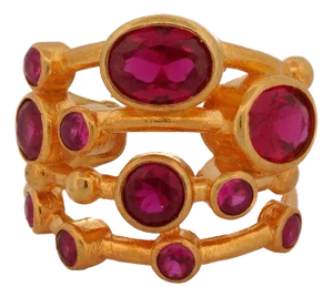 Cleopatra Ruby & Gold Adjustable Statement Ring