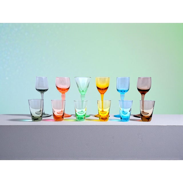 Murano Glass Glasses with Liqueur Glasses and Shot Glasses by V. Nason for Manifattura Di Murano, 1990s, Set of 12 For Sale - Image 13 of 14