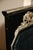 French Art Deco Mirror in Black Lacquer With Silver Leaf Relief Carvings For Sale - Image 4 of 6