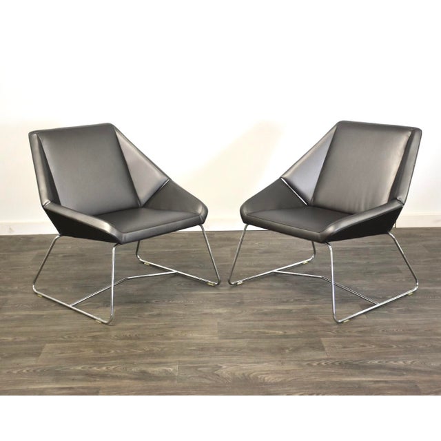 Nios Platinum Lounge Chairs A Pair Chairish