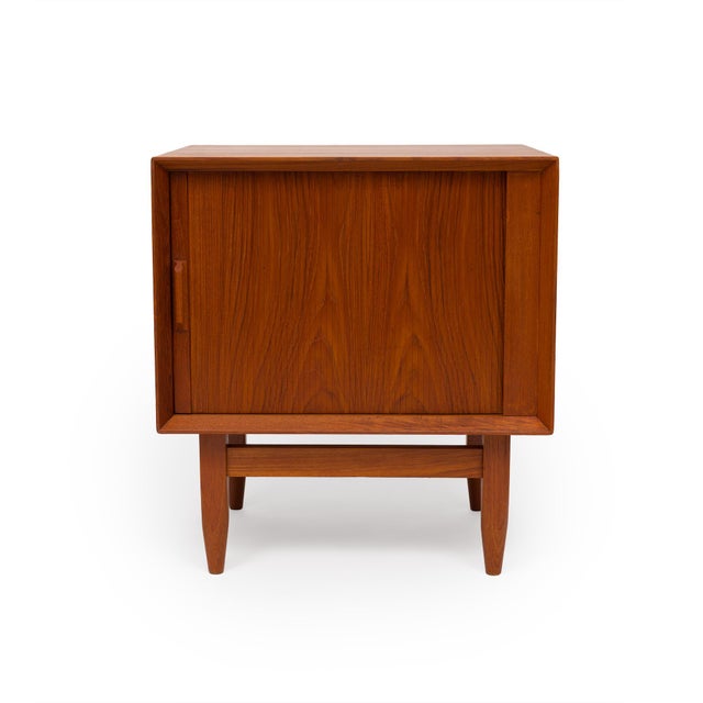 Vintage 1960s Danish Mid Century Svend Åge Madsen Teak Tambour Door Nightstands - Pair For Sale - Image 10 of 17