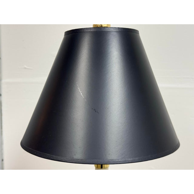 Late 20th Century Frederick Cooper Rope Twist Polished Brass Candlestick Table Lamp, Vintage For Sale - Image 5 of 12