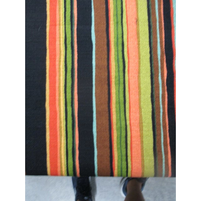 Vintage Multi-Stripes Bark Cloth Fabric For Sale In Tampa - Image 6 of 6