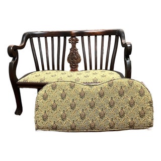 Antique S. Karpen & Bros. Chicago Art Nouveau Carved Two-Person Settee, C. 1905–1915 For Sale
