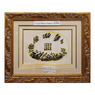 After Virgilio Guidi, Cosmic Architecture, 1967, Oil on Canvas Board, Framed For Sale