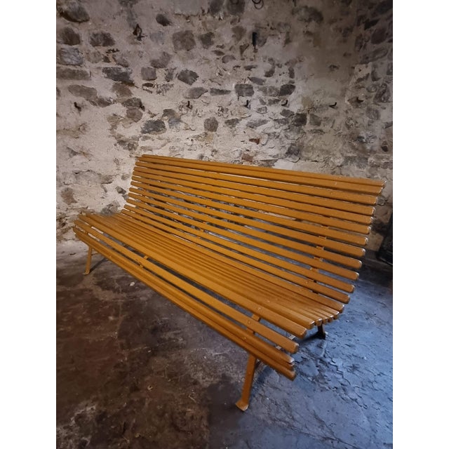 Mid-Century French Pine Garden Bench, 1960s For Sale - Image 13 of 18