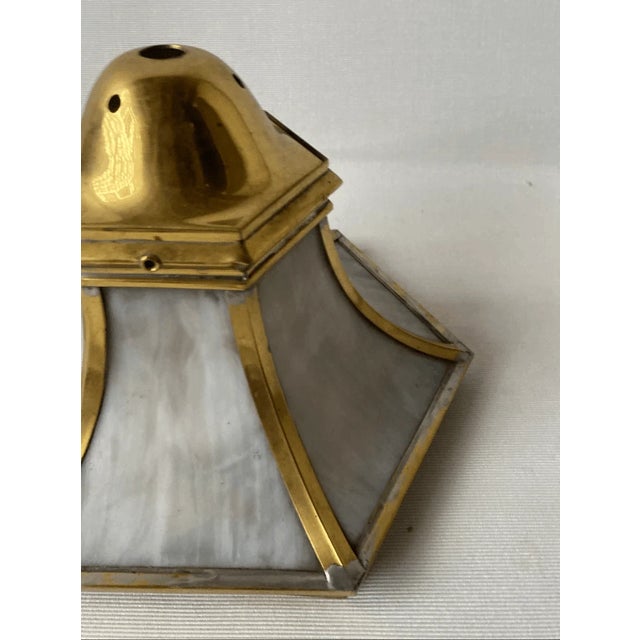 Vintage Art Deco Style Flush Mount Light Glass Shade For Sale - Image 4 of 6