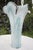 Tall 15.5” Vintage Italian Blown Glass Fazzoletto Lily Vase – Aqua Alabastro Swirl For Sale - Image 11 of 14