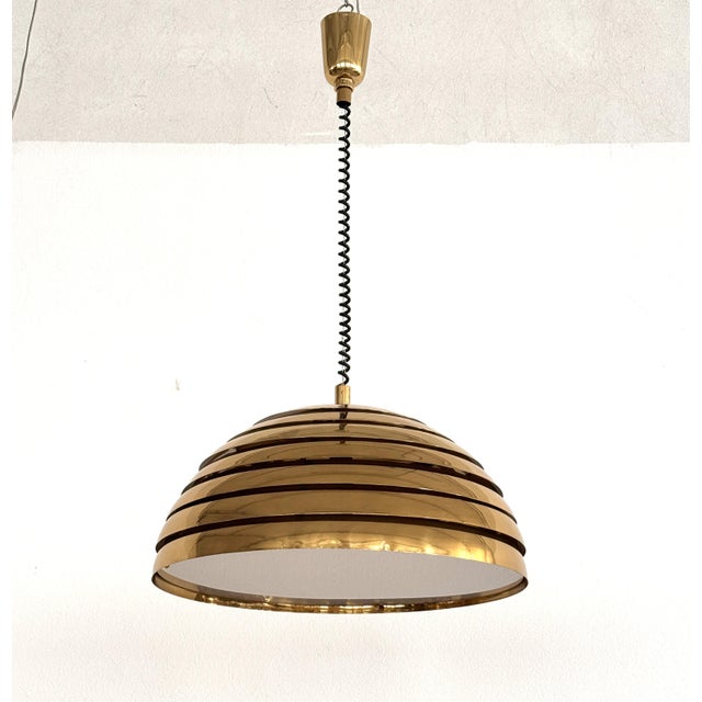 1960s Mid-Century Modern Brass Pendant Light by Vereinigte Werkstätten from Vereinigte Werkstätten Collection, 1960s For Sale - Image 5 of 18