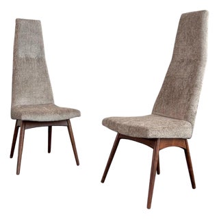 Pair of Mid-Century Modern High Back Side Chairs by Adrian Pearsall For Sale