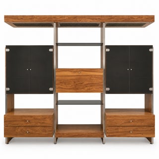 John Stuart Style Modular Chrome and Smoked Glass Wall Unit For Sale