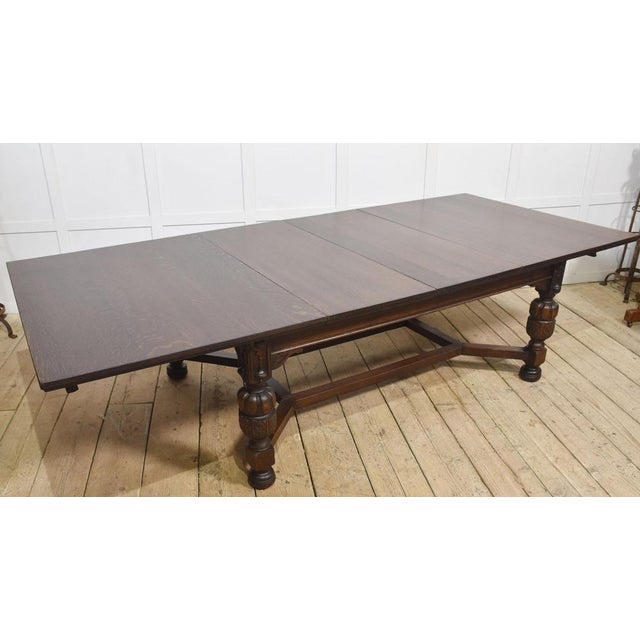 Vintage Extending Dining Table in Oak by Maple and Co, 1890s For Sale - Image 9 of 15